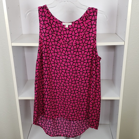 Pleione Pink Geometric Tank Top SZM - Picture 2 of 6